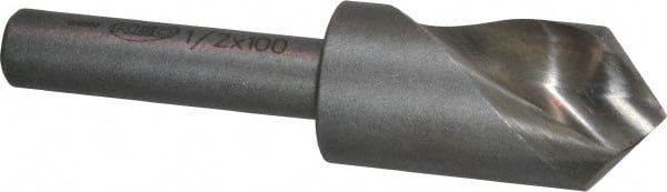 Keo - 1/2" Head Diam, 1/4" Shank Diam, 1 Flute 100° High Speed Steel Countersink - Benchmark Tooling