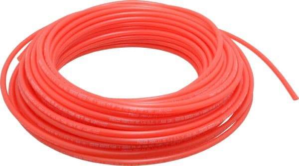 Parker - 11/64" ID x 1/4" OD, 0.04" Wall Thickness, 100' Long, Polyethylene Tube - Red, 120 Max psi, -80 to 150°F - Benchmark Tooling