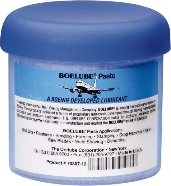 Boelube - BoeLube, 12 oz Jar Cutting Fluid - Paste, For Bending, Forming, Near Dry Machining (NDM) - Benchmark Tooling