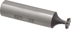 Keo - 5/16" Diam x 1/16" Face Width, High Speed Steel, 8 Teeth, Shank Connection Woodruff Keyseat Cutter - Uncoated, 2-1/16" OAL x 1/2" Shank, Straight Teeth, ANSI 202-1/2, Old Standard 206 - Benchmark Tooling