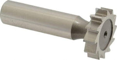 Keo - 1" Diam x 1/4" Face Width, High Speed Steel, 12 Teeth, Shank Connection Woodruff Keyseat Cutter - Uncoated, 2-1/4" OAL x 1/2" Shank, Straight Teeth, ANSI 808, Old Standard 15 - Benchmark Tooling