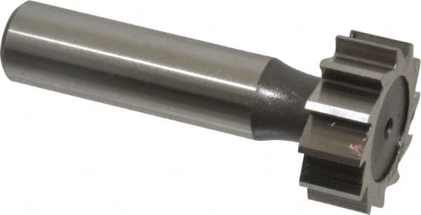 Keo - 1" Diam x 3/8" Face Width, High Speed Steel, 12 Teeth, Shank Connection Woodruff Keyseat Cutter - Uncoated, 2-3/8" OAL x 1/2" Shank, Straight Teeth, ANSI 1208, Old Standard 152 - Benchmark Tooling