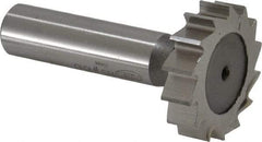 Keo - 1-1/4" Diam x 5/16" Face Width, High Speed Steel, 14 Teeth, Shank Connection Woodruff Keyseat Cutter - Uncoated, 2-5/16" OAL x 1/2" Shank, Straight Teeth, ANSI 1010, Old Standard D - Benchmark Tooling