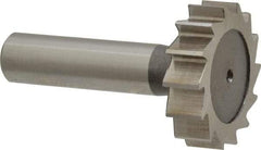 Keo - 1-3/8" Diam x 3/8" Face Width, High Speed Steel, 14 Teeth, Shank Connection Woodruff Keyseat Cutter - Uncoated, 2-3/8" OAL x 1/2" Shank, Straight Teeth, ANSI 1211, Old Standard F - Benchmark Tooling