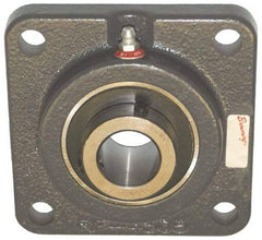 Browning - 1-1/4" ID, 4-1/4" OAL x 4-1/4" OAH 4-Bolt Flange - 2,567 Lb Static Cap, 4,381 Lb Dyn Cap, 3-1/4" Btw Mnt Hole Ctrs, Cast Iron - Benchmark Tooling