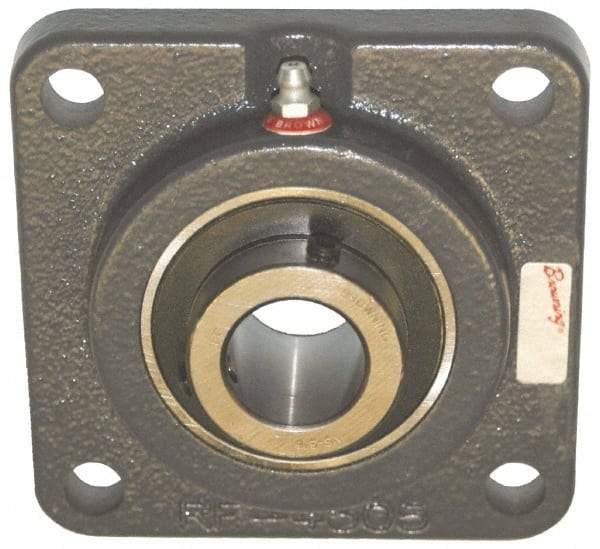 Browning - 1-1/4" ID, 4-5/8" OAL x 4-5/8" OAH 4-Bolt Flange Air Handling - 3,493 Lb Static Cap, 5,782 Lb Dyn Cap, 3-5/8" Btw Mnt Hole Ctrs, Cast Iron - Benchmark Tooling