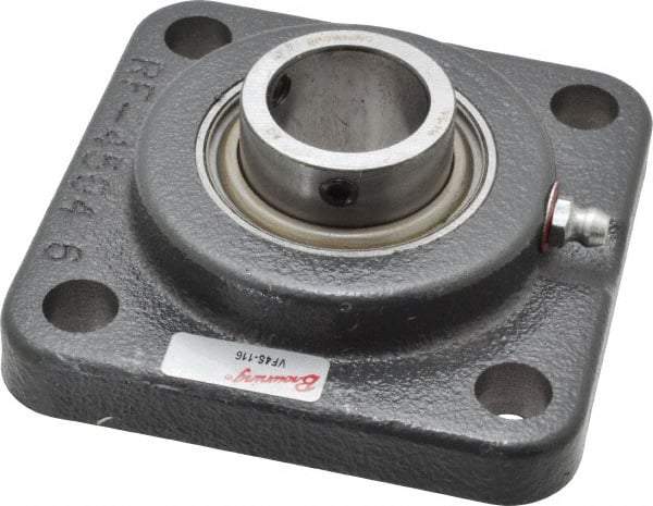 Browning - 1" ID, 3-3/4" OAL x 3-3/4" OAH 4-Bolt Flange - 1,651 Lb Static Cap, 2,801 Lb Dyn Cap, 2-3/4" Btw Mnt Hole Ctrs, Cast Iron - Benchmark Tooling