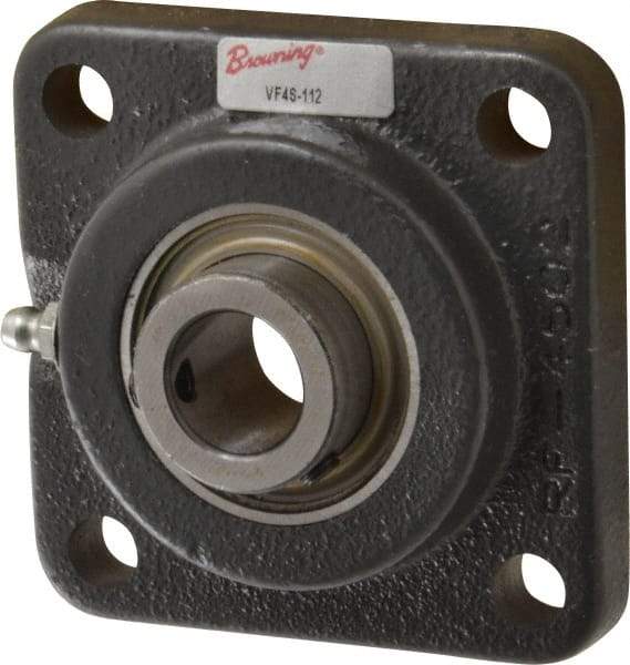 Browning - 3/4" ID, 3-3/8" OAL x 3-3/8" OAH 4-Bolt Flange - 1,444 Lb Static Cap, 2,611 Lb Dyn Cap, 2-1/2" Btw Mnt Hole Ctrs, Cast Iron - Benchmark Tooling