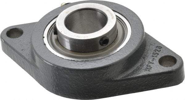 Browning - 1-1/4" ID, 6-1/8" OAL x 3-5/8" OAH 2-Bolt Flange - 3,493 Lb Static Cap, 5,782 Lb Dyn Cap, 5-1/8" Btw Mnt Hole Ctrs, Cast Iron - Benchmark Tooling