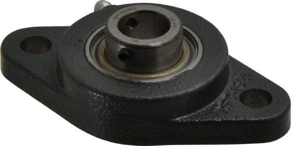 Browning - 5/8" ID, 3-7/8" OAL x 2-1/8" OAH 2-Bolt Flange - 1,444 Lb Static Cap, 2,611 Lb Dyn Cap, 3" Btw Mnt Hole Ctrs, Cast Iron - Benchmark Tooling