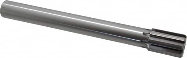 Made in USA - 1-1/2" Diam, 1-1/4" Max Diam Straight Shank, 2-1/8" Flute Length, Machine Expansion Reamer - Straight Flute, 12-1/2" OAL, Right Hand Cut, 8 Flutes, Carbide-Tipped, Bright Finish - Benchmark Tooling