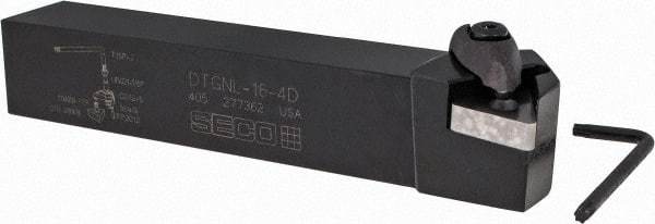 Seco - DTGN, Left Hand Cut, 1" Shank Height x 1" Shank Width, Negative Rake Indexable Turning Toolholder - 6" OAL, TN..43. Insert Compatibility, Series Clamp Lock - Benchmark Tooling