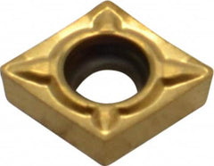 Seco - CCMT21.50.5 F1 Grade TS2000 Carbide Turning Insert - TiAlN/TiN Finish, 80° Diamond, 1/4" Inscr Circle, 3/32" Thick, 0.0078" Corner Radius - Benchmark Tooling