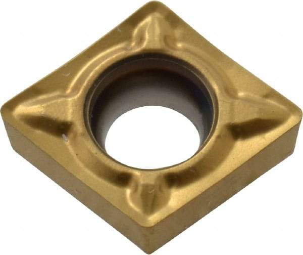 Seco - CCMT21.51 F1 Grade TS2000 Carbide Turning Insert - TiAlN/TiN Finish, 80° Diamond, 1/4" Inscr Circle, 3/32" Thick, 1/64" Corner Radius - Benchmark Tooling