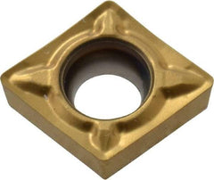 Seco - CCMT21.51 F1 Grade TS2000 Carbide Turning Insert - TiAlN/TiN Finish, 80° Diamond, 1/4" Inscr Circle, 3/32" Thick, 1/64" Corner Radius - Benchmark Tooling