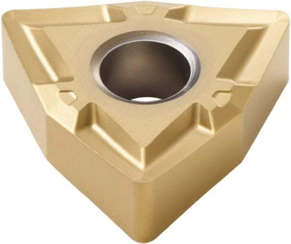 Seco - WNMP332 MF1 Grade TS2000 Carbide Turning Insert - TiAlN/TiN Finish, 80° Trigon, 3/8" Inscr Circle, 3/16" Thick, 1/32" Corner Radius - Benchmark Tooling