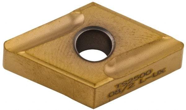 Seco - DNMG442 UX Grade TS2500 Carbide Turning Insert - TiAlN/TiN Finish, 55° Diamond, 1/2" Inscr Circle, 1/4" Thick, 1/32" Corner Radius - Benchmark Tooling