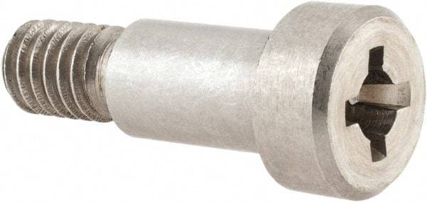 Made in USA - 3/8" Shoulder Diam x 5/8" Shoulder Length, 5/16-18 UNC, Phillips Precision Shoulder Screw - 300, 18-8 Stainless Steel, Uncoated, 1/4" Head Height x 9/16" Head Diam - Benchmark Tooling