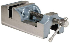 Palmgren - 3" Jaw Opening Capacity x 1-1/2" Throat Depth, Horizontal Drill Press Vise - 2-7/16" Wide Jaw, Stationary Base, Standard Speed, 7-1/2" OAL x 2-9/16" Overall Height, Cast Iron - Benchmark Tooling