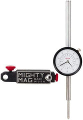 SPI - 0.001" Graduation, 0-100 Dial Reading, Indicator & Base Kit - 4-1/2" Base Length x 1-1/4" Base Width x 1" Base Height, 2-1/4" Dial Diam - Benchmark Tooling