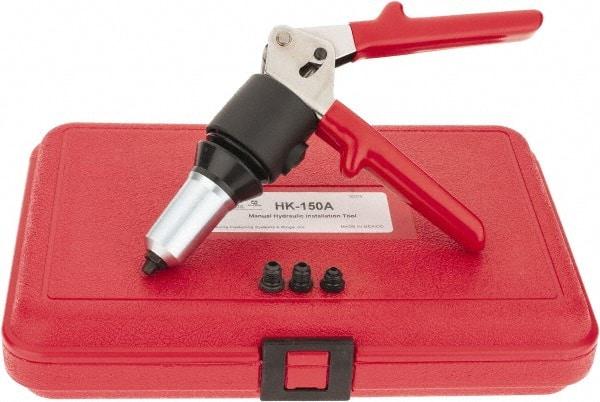 HUCK - 1/8 to 1/4" Manual Rivet Tool Kit - Includes Hand Riveter, 4 Nose Pieces - Benchmark Tooling