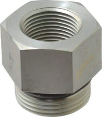 Parker - 1-5/16 - 12 Male Thread x 3/4 Female Thread, Zinc Plated Steel Industrial Pipe Adapter - Male Straight Thread O-Ring x Female NPTF, 4,000 psi - Benchmark Tooling