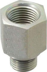 Parker - 9/16-18 Male Thread x 3/8 Female Thread, Zinc Plated Steel Industrial Pipe Adapter - Male Straight Thread O-Ring x Female NPTF, 6,000 psi - Benchmark Tooling