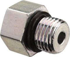 Parker - 3/8-24 Male Thread, Zinc Plated Steel Industrial Pipe Hex Head Plug - Male Straight Thread O-Ring, 7,500 psi - Benchmark Tooling