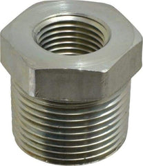 Parker - 1 Male Thread x 1/2 Female Thread, Zinc Plated Steel Industrial Pipe Hex Bushing - MNPTF x FNPTF, 4,500 psi - Benchmark Tooling