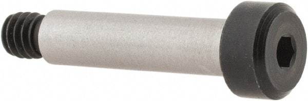 Made in USA - 3/16" Shoulder Diam x 3/4" Shoulder Length, #8-32 UNC, Hex Socket Precision Shoulder Screw - 4140 Alloy Steel, Black Oxide Finish, 5/32" Head Height x 5/16" Head Diam - Benchmark Tooling