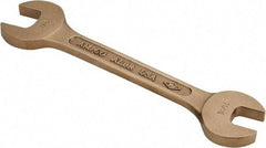 Ampco - 11/16" x 7/8" Nonsparking Open End Wrench - 8" OAL, Double End, Plain Finish, 15° Head Angle - Benchmark Tooling