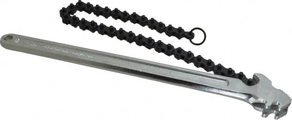 Crescent - 5" Max Pipe Capacity, 18-1/2" Long, Chain Wrench - 5" Actual OD, 14" Handle Length - Benchmark Tooling