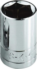 SK - 3/8", 1/4" Drive, Standard Hand Socket - 6 Points, Steel, Chrome Finish - Benchmark Tooling