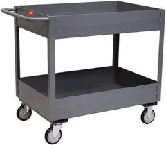 Jamco - 1,200 Lb Capacity, 30" Wide x 24" Long x 39" High Deep Shelf Cart - 2 Shelf, Steel - Benchmark Tooling