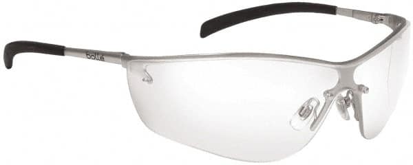 bolle SAFETY - Clear Lenses, Framed Safety Glasses - Anti-Fog, Scratch Resistant, Silver Frame, Wrap Around - Benchmark Tooling