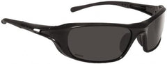 bolle SAFETY - Polarized Gray Lenses, Framed Safety Glasses - Scratch Resistant, Black Nylon Frame, Wrap Around - Benchmark Tooling