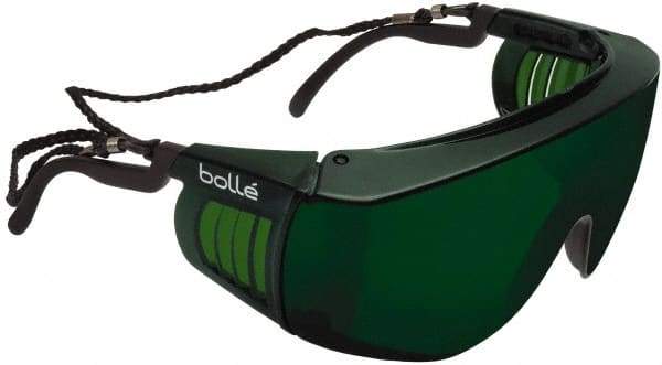 bolle SAFETY - Green Lenses, Framed Welding Glasses - Scratch Resistant, Black Nylon Frame, Over the Glasses - Benchmark Tooling