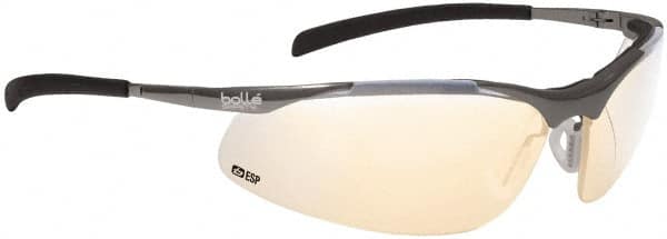 bolle SAFETY - ESP Gray Lenses, Framed Safety Glasses - Scratch Resistant, Silver Frame, Wrap Around - Benchmark Tooling