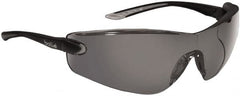 bolle SAFETY - Smoke Lenses, Frameless Safety Glasses - Anti-Fog, Scratch Resistant, Black Polycarbonate/Thermoplastic Rubber Frame, Wrap Around - Benchmark Tooling