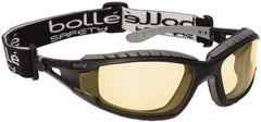 bolle SAFETY - Yellow Lenses, Framed Safety Glasses - Anti-Fog, Scratch Resistant, Black/Gray Polycarbonate Frame, Wrap Around - Benchmark Tooling