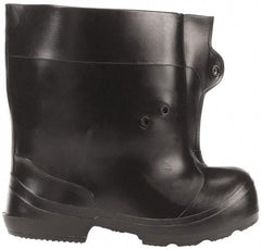 Winter Walking - Men's 10-11.5 (Women's 12-13.5) Traction Overshoes - Plain Toe, Nonslip Sole, PVC Upper, Black - Benchmark Tooling