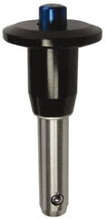 Gibraltar - 1/4" Diam, 1-1/2" Usable Length, Button Handle, Quick Release Pin - Grade 17-4 Stainless Steel, Bright Finish - Benchmark Tooling