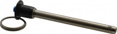 Gibraltar - 5/16" Diam, 3" Usable Length, Button Handle, Quick Release Pin - Grade 304 Stainless Steel, Bright Finish - Benchmark Tooling