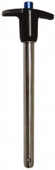 Gibraltar - 1/2" Diam, 5" Usable Length, T Handle, Quick Release Pin - Grade 4130 Steel, Zinc-Plated Finish - Benchmark Tooling