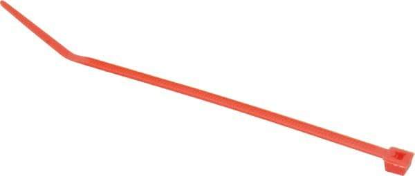 Made in USA - 4-1/8" Long Red Nylon Standard Cable Tie - 18 Lb Tensile Strength, 1.07mm Thick, 22.23mm Max Bundle Diam - Benchmark Tooling