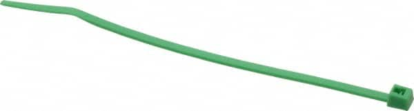 Made in USA - 4-1/8" Long Green Nylon Standard Cable Tie - 18 Lb Tensile Strength, 1.07mm Thick, 7/8" Max Bundle Diam - Benchmark Tooling