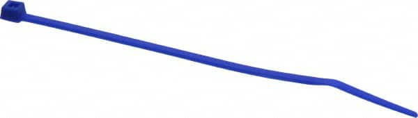 Made in USA - 4-1/8" Long Blue Nylon Standard Cable Tie - 18 Lb Tensile Strength, 1.07mm Thick, 22.23mm Max Bundle Diam - Benchmark Tooling