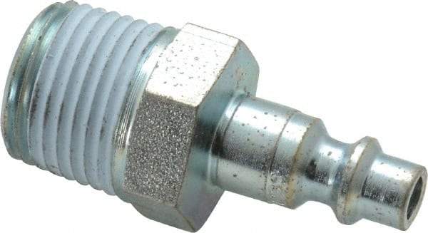 CEJN - 1/2 Male NPT Industrial Pneumatic Hose Connector - Steel Zinc-Plated, 1/4" Body Diam - Benchmark Tooling