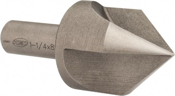 Keo - 1-1/4" Head Diam, 1/2" Shank Diam, 3 Flute 82° High Speed Steel Countersink - Benchmark Tooling