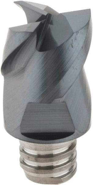 Iscar - MM EC Grade IC908 Carbide End Milling Tip Insert - TiAlN Finish, 3 Flutes, 12.7mm Cutting Diam, 9.5mm Depth of Cut, 16.5mm Extension, 45° Helix - Benchmark Tooling